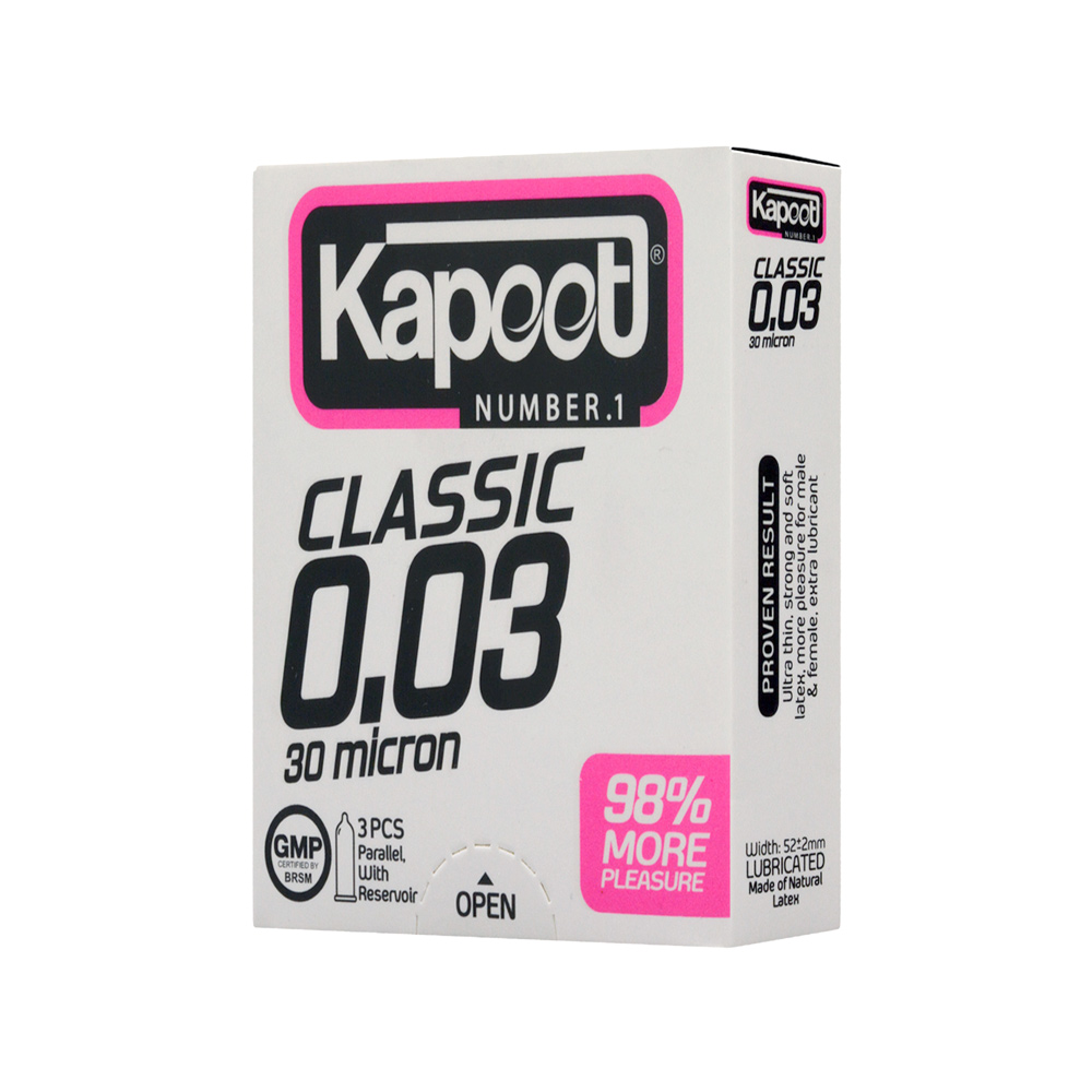 kapoot-classic-30-micron-3pcs-1.jpg کاندوم ۳ عددی ۳۰ میکرون کاپوت - Image 1