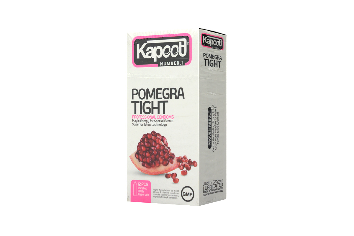 kapoot-pomegra-tight-condoms-12psc-1.jpg کاندوم مدل Pomegra Tight کاپوت 12 عددی - Image 1