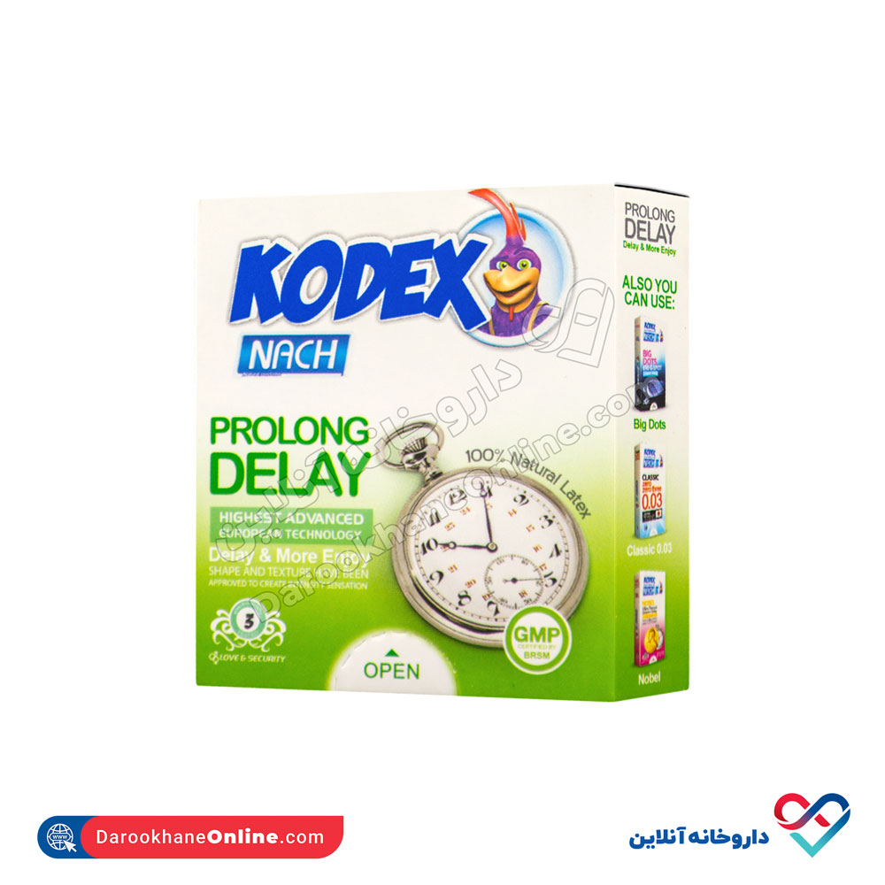 kodex-prolong-delay-condoms-3pcs-1.jpg کاندوم پرولانگ دیلی کدکس 3 عددی - Image 1