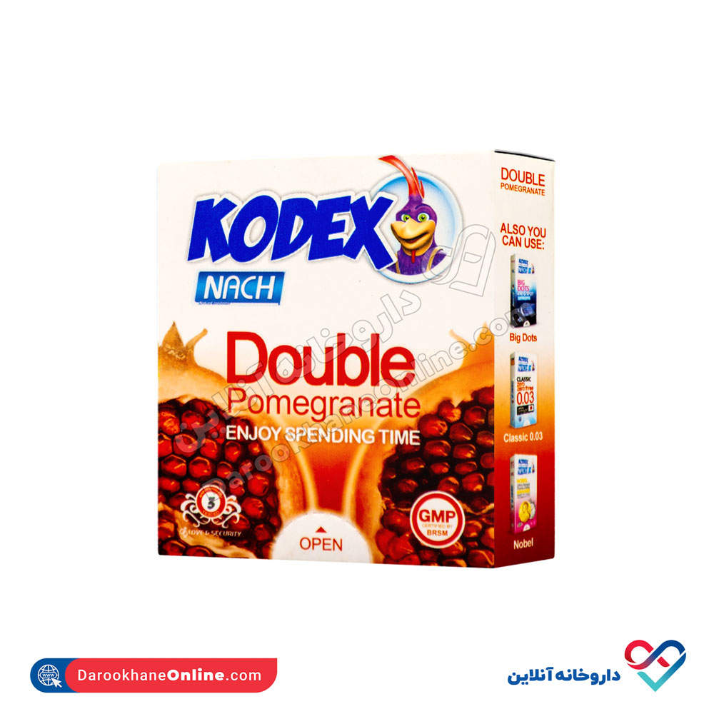 kodex-double-pomegranate-condom3pcs-1.jpg کاندوم کدکس مدل 3 عددی double pomegranate - Image 1