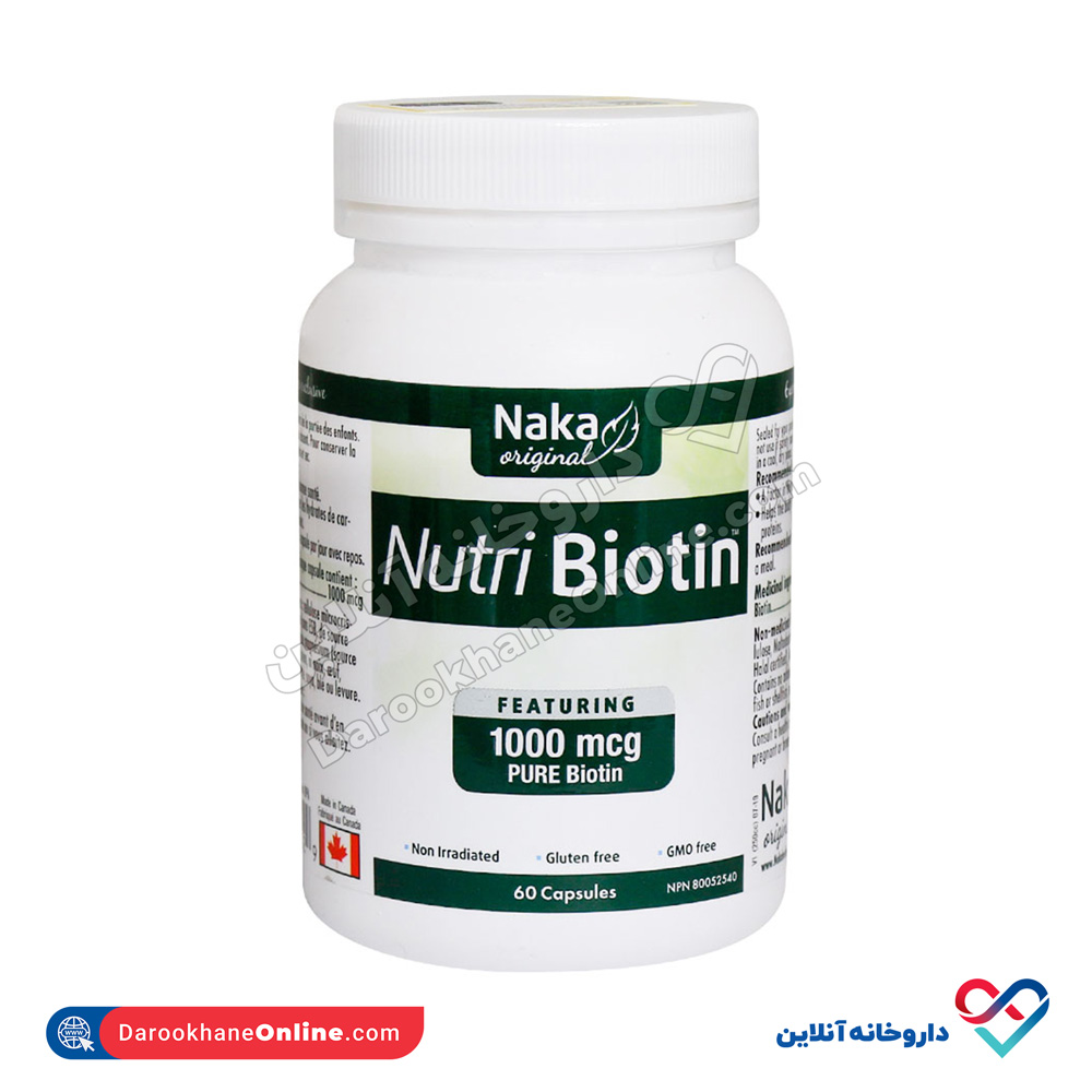 naka-nutri-biotin-1000-mcg1.jpg کپسول نوتری بیوتین 1000 ناکا 60 عددی - Image 1