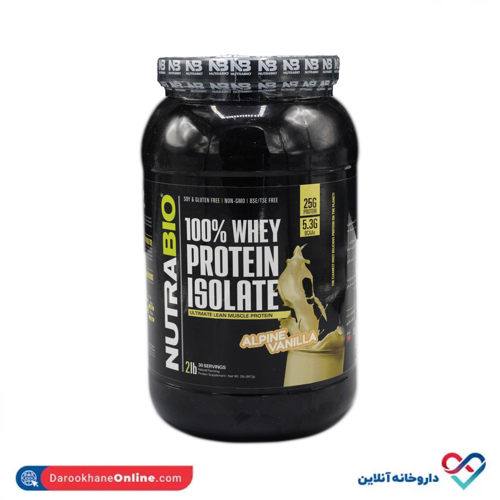 nutrabio-100whey-protein-isolate-1.jpg پودر پروتئین وی ایزوله نوترابایو 907 گرم - Image 1