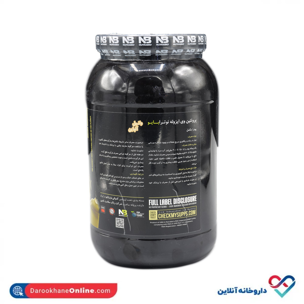 nutrabio-100whey-protein-isolate-2.jpg پودر پروتئین وی ایزوله نوترابایو 907 گرم - Image 3