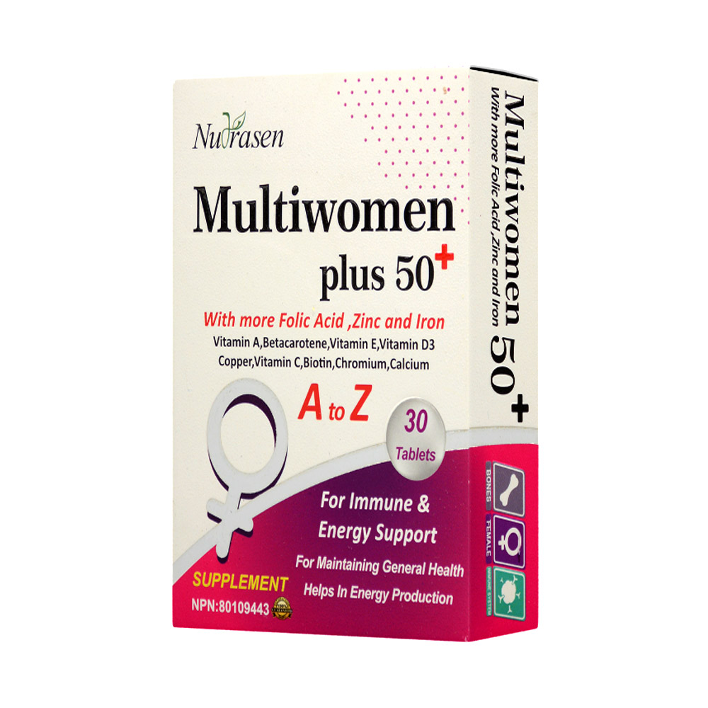 nutrasen-pharma-multiwomen-plus-50-30-tab-1.jpg قرص مولتی وومن پلاس 50 نوتراسن فارما 30 عددی - Image 1