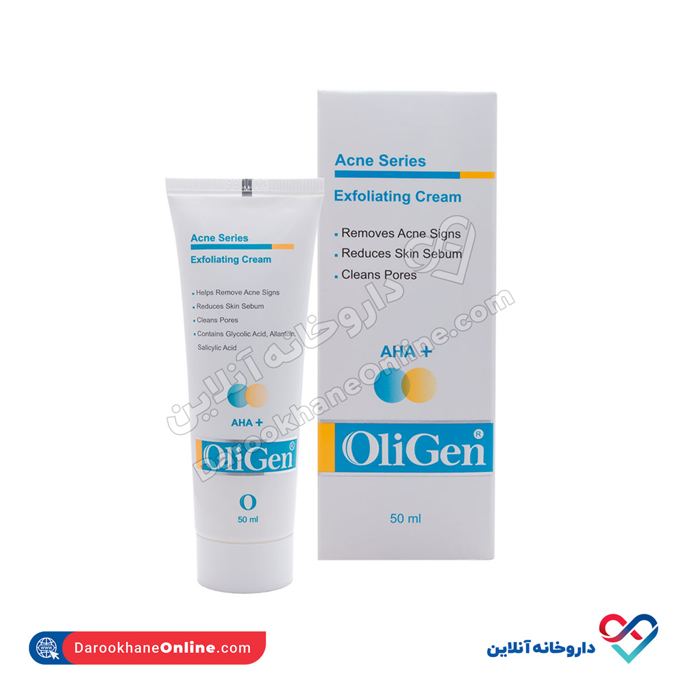 oligen-acne-series-exfoliating-cream.jpg کرم لایه بردار آکنه سری الی ژن 50 میل - Image 1