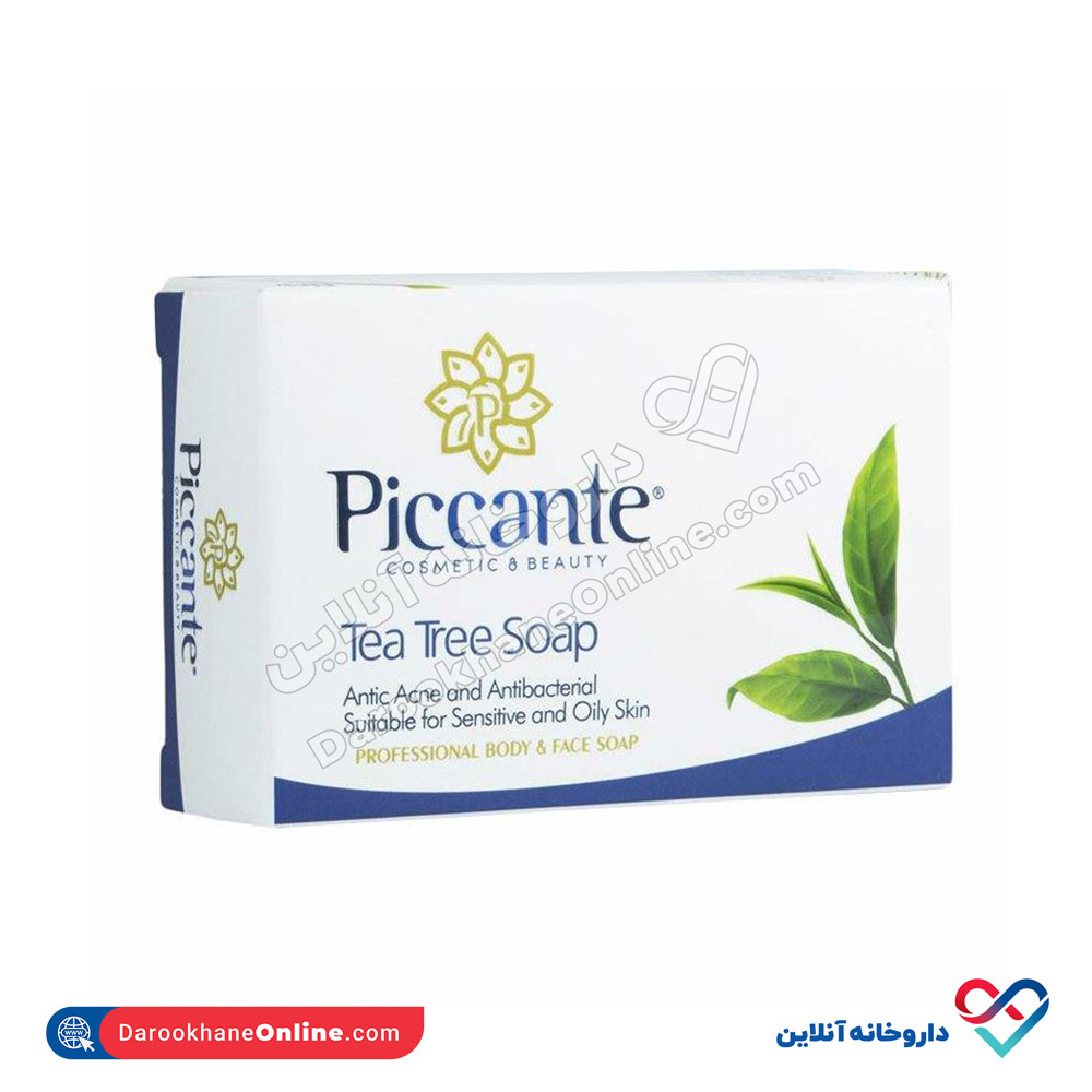 tea-tree.jpg صابون تی تری ضد جوش صورت و بدن پیکانته 100 گرمی - Image 1
