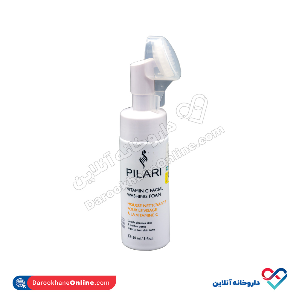 pilari-vitamin-c-facial-washing-foam-1.jpg فوم شستشو صورت ویتامین سی پیلاری 150 میل - Image 1