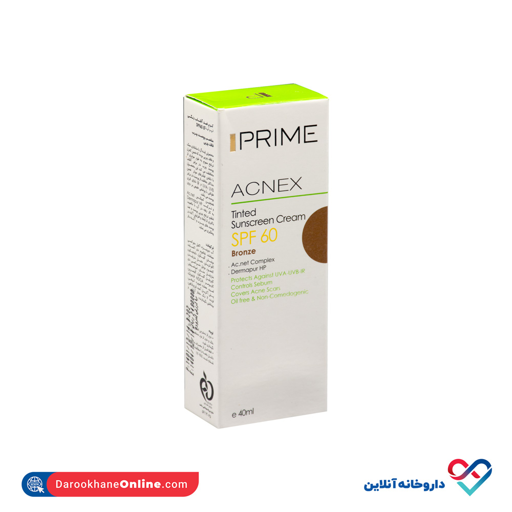 prime-acnex-tinte-sunscreen-cream-spf60-2.jpg کرم ضد آفتاب رنگی فاقد چربی پریم SPF60 - Image 2