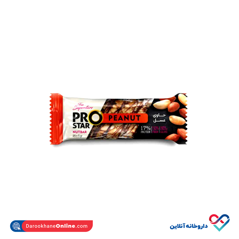 prostar-nutbar-peanut.jpg نات بار بادام زمینی پرو استار 25 گرم - Image 1