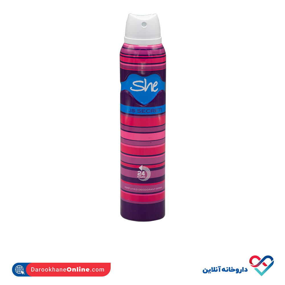 she-perfumed-deodorant-spray-1.jpg اسپری خوشبو کننده بدن زنانه شی 200 میل - Image 1