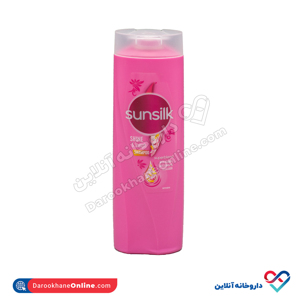 sunsilk-shine-and-strength-shampoo-1.jpg شامپو سانسیلک صورتی برای داشتن موهای براق و قوی 350 میل - Image 1