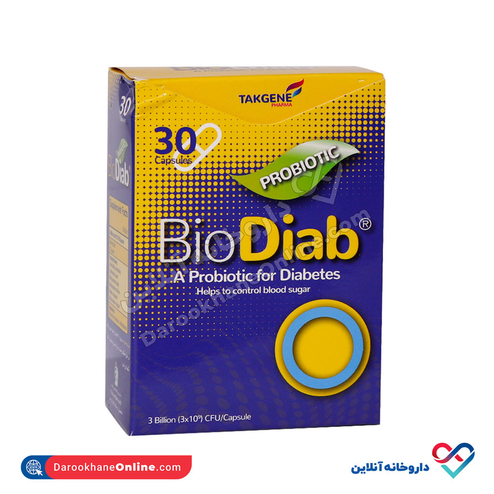 Takgene-Pharma-Bio-Diab-1.jpg کپسول بایو دایاب تک ژن فارما 30 عددی - Image 1