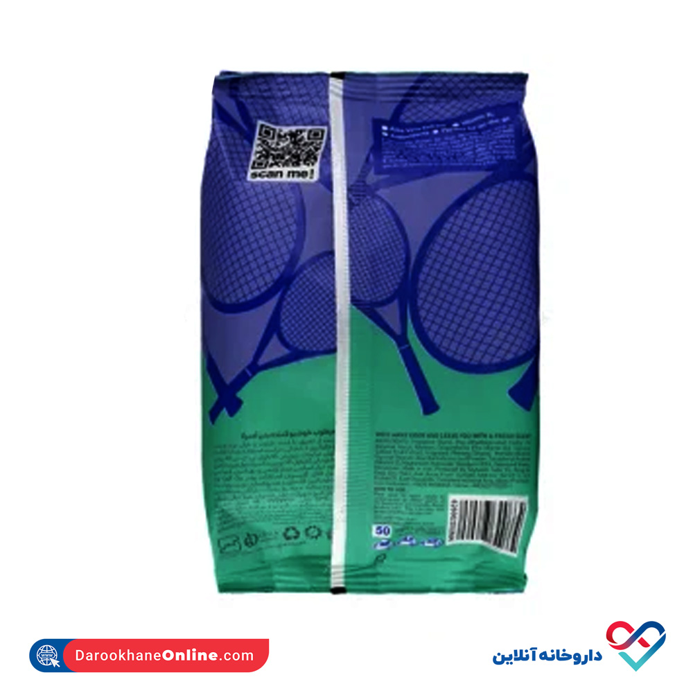 umberella-sport-stay-clean-anti-odor-deo-wips-55ps-2.jpg دستمال مرطوب خوشبو کننده بدن آمبرلا 50 میل - Image 2