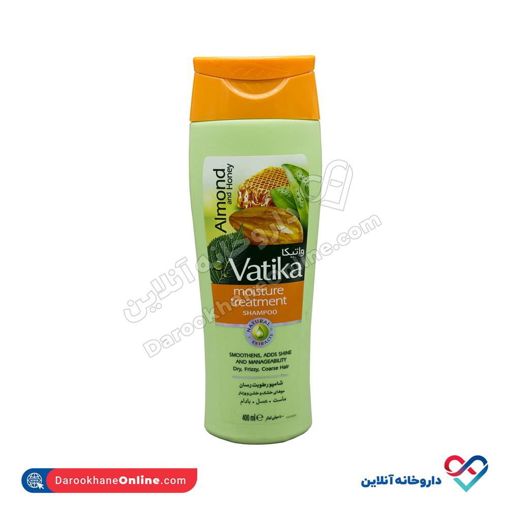 vatika-almond-moisture-treatment-shampoo-400ml-1.jpg شامپو رطوبت رسان موی خشک،خشن و وزدار واتیکا - Image 1