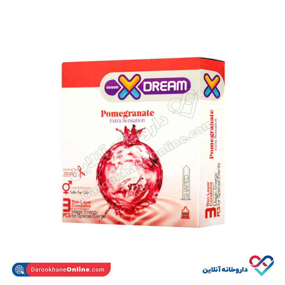 xdream-pomegranate-condom-3pcs-1.jpg کاندوم تنگ کننده ایکس دریم ۳ عددی - Image 1