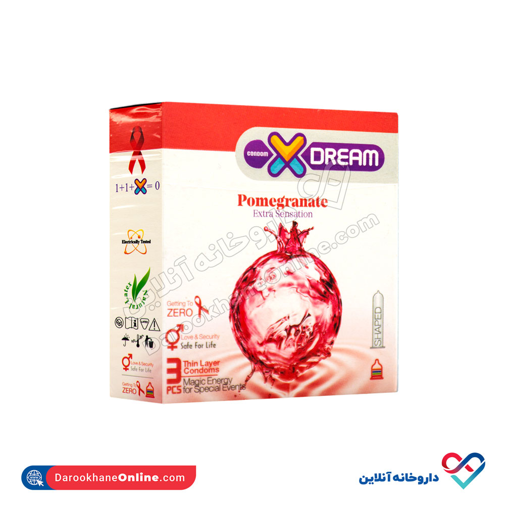 xdream-pomegranate-condom-3pcs-2.jpg کاندوم تنگ کننده ایکس دریم ۳ عددی - Image 3