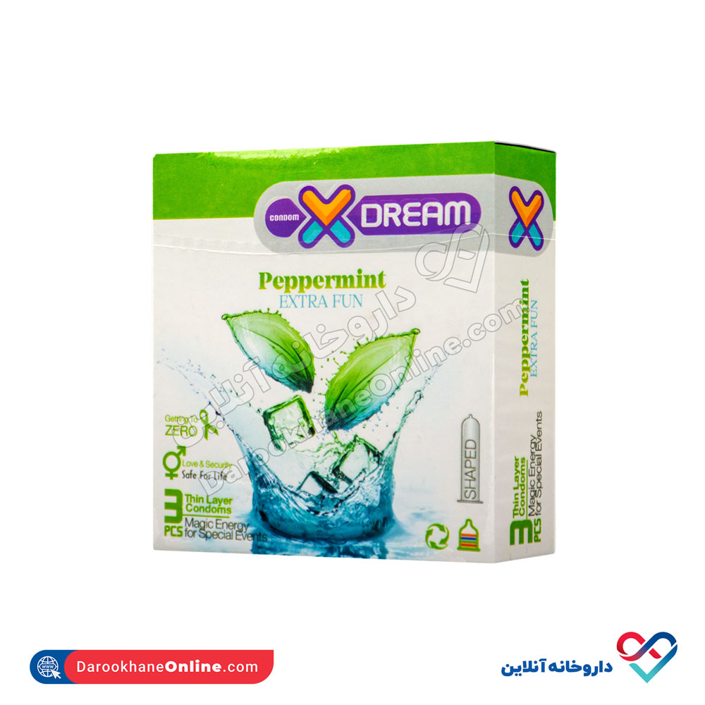 xdream-peppermint-condom-3pcs-1.jpg کاندوم خنک کننده نعناع ایکس دریم ۳ عددی - Image 1