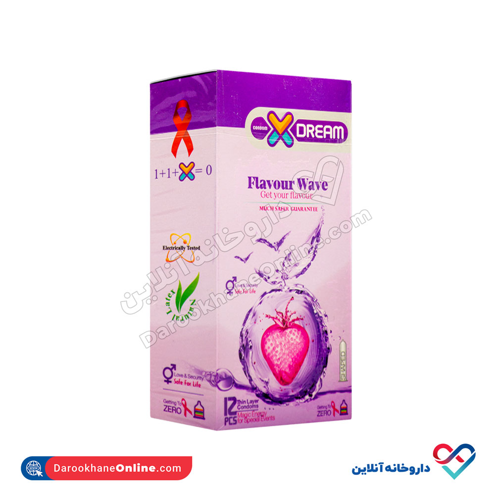 xdream-flavorwave-condom-2.jpg کاندوم میوه ای فلیور ویو ایکس دریم 12 عدد - Image 3