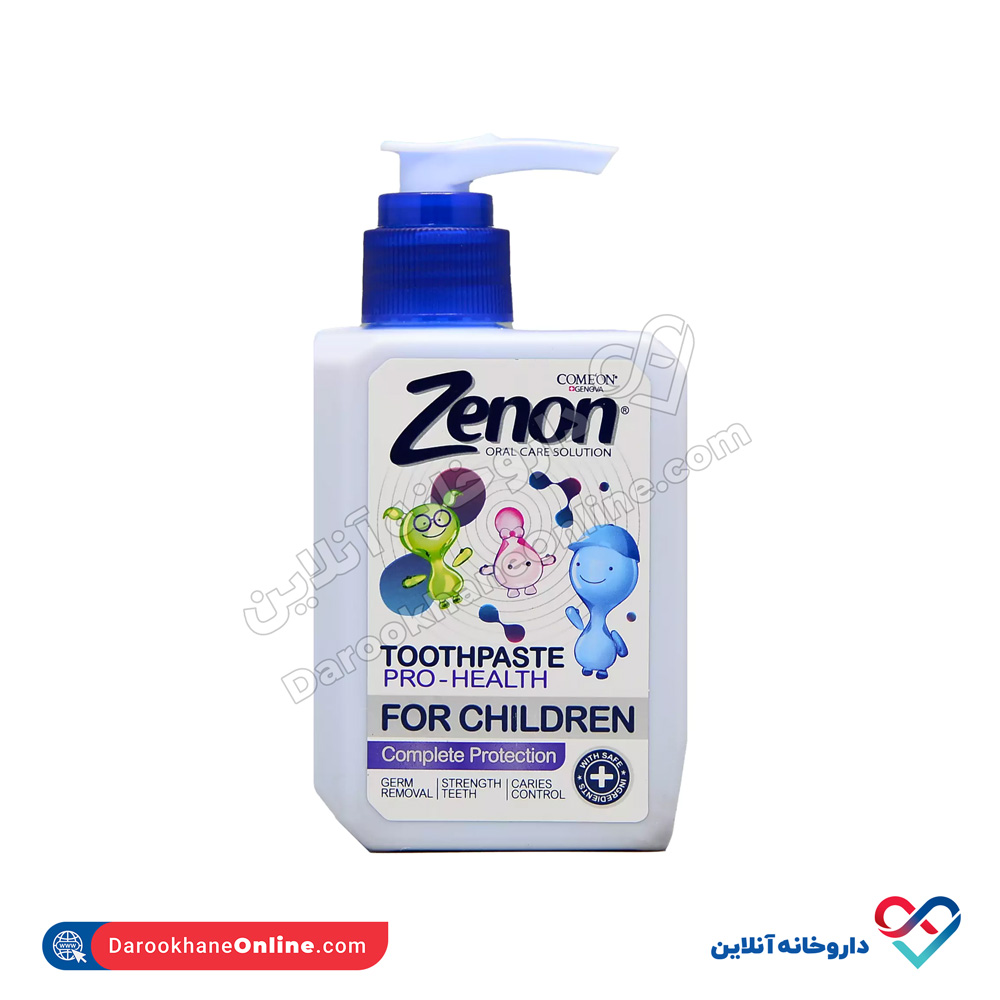 zenon-comeon-toothpaste-for-children-pompey.jpg خمیر دندان ژله ای کودک زنون 230 میل - Image 1