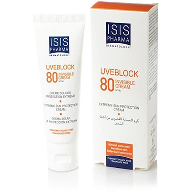 Isis-Pharma-UVEBlock-SPF-80-invisible-cream-40ml-DarookhaneOnline کرم روبوریل اکسپرت اس آیسیس فارما 40 میلی - Image 1